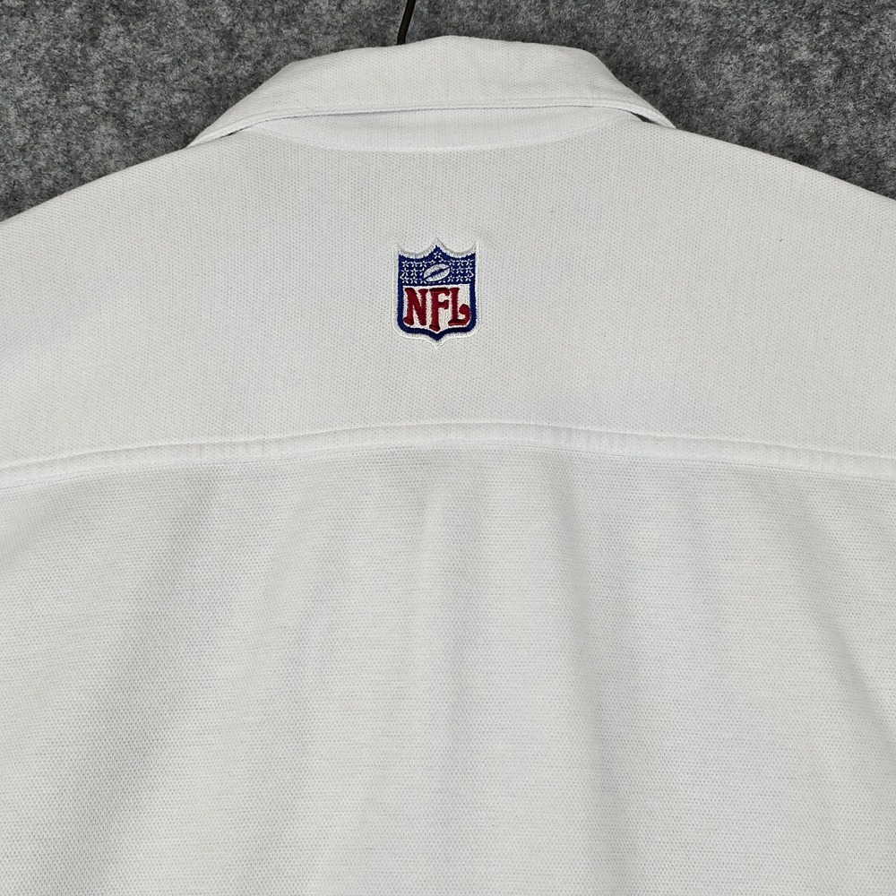 Reebok NFL Oakland Raiders White Button Down Shirt Mens Large PlayDry On Field - Picture 7 of 11